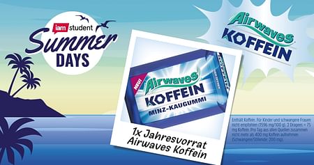 1x Jahresvorrat Airwaves Koffein Kaugummi Iamstudent