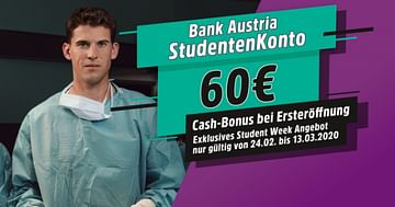 60€ geschenkt bei der STUDENT WEEK Aktion der Bank Austria!